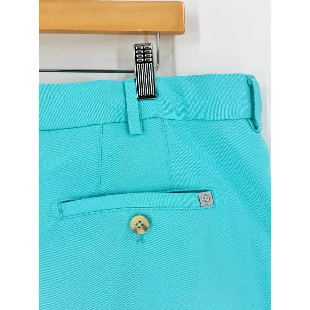 Peter Millar Salem Performance Short Mens 38 Teal Blue Golf 9 Inch Inseam - Picture 9 of 10